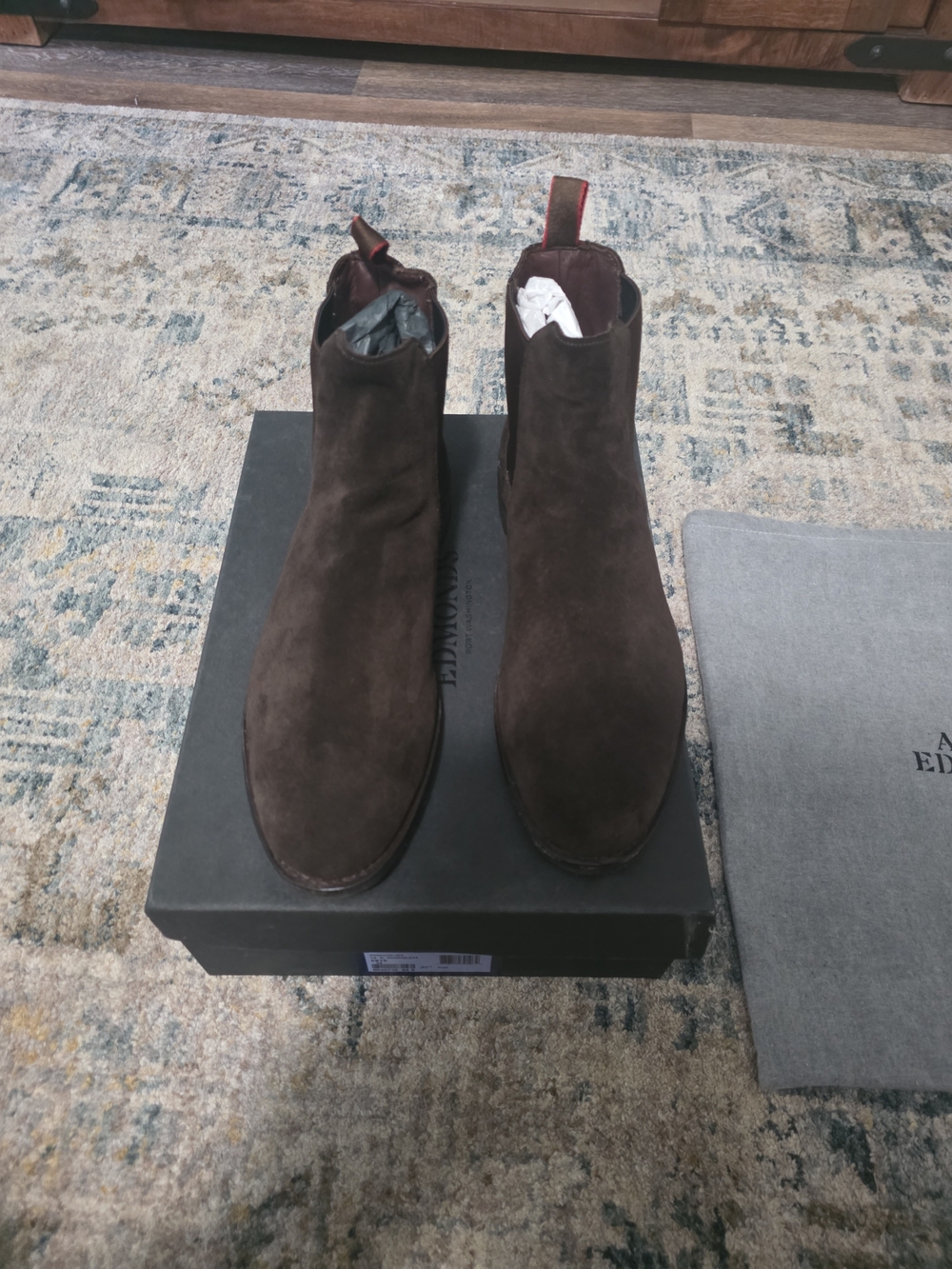 Men's Suede Chelsea Boots in Dark Brown